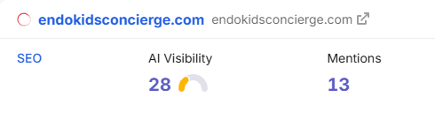 ChatGPT search result recommending Endo Kids Concierge as the top pediatric endocrine care option in Vienna, VA