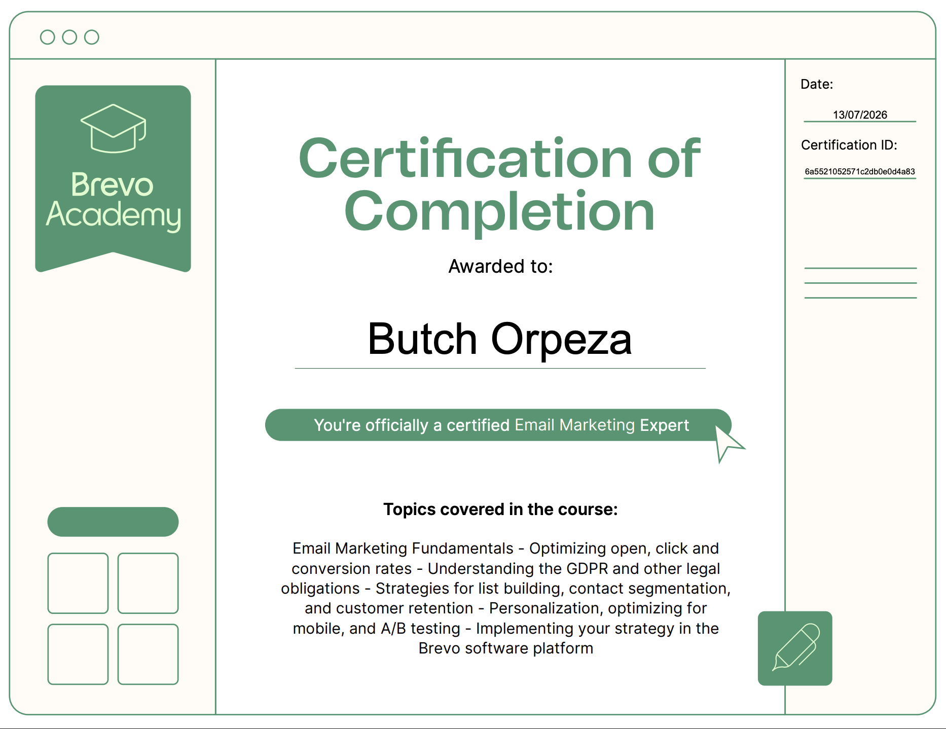 Email Marketing Certificate