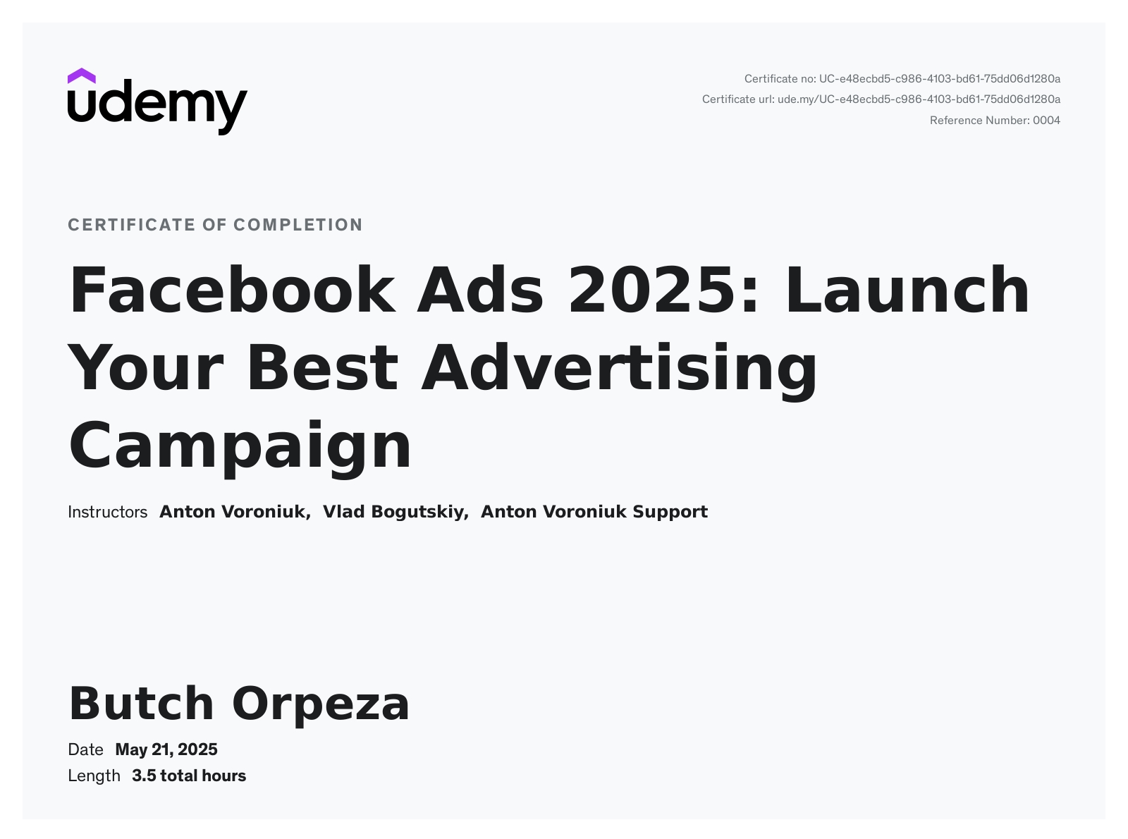 Facebook Ads Certificate